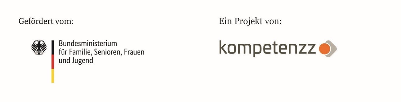 Logo des Bundesministeriums für Familie, Senioren, Frauen und Jugend sowie des Projektträgers "kompetenzz"