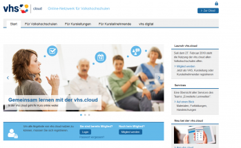Screenshot vhs.cloud Startseite