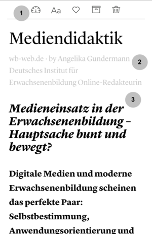 Instapaper App Artikel