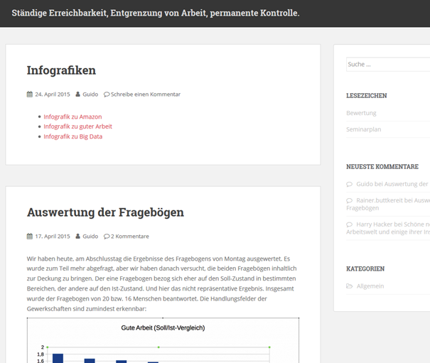 Screenshot des Blogs "Ständige ErreicBlog: "Ständige Erreichbarkeit, Entgrenzung von Arbeit, permanente Kontrolle: digitale Arbeit zwischen Humanisierung und Sklaverei"