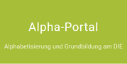 Das Bild zeigt den Schriftzug "Alpha-Portal".