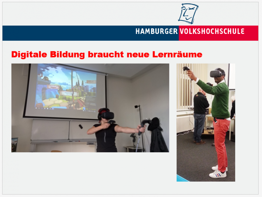 Bilder mit Menschen, die Virtual Reality-Brillen tragen