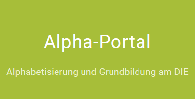 Das Bild zeigt den Schriftzug "Alpha-Portal"