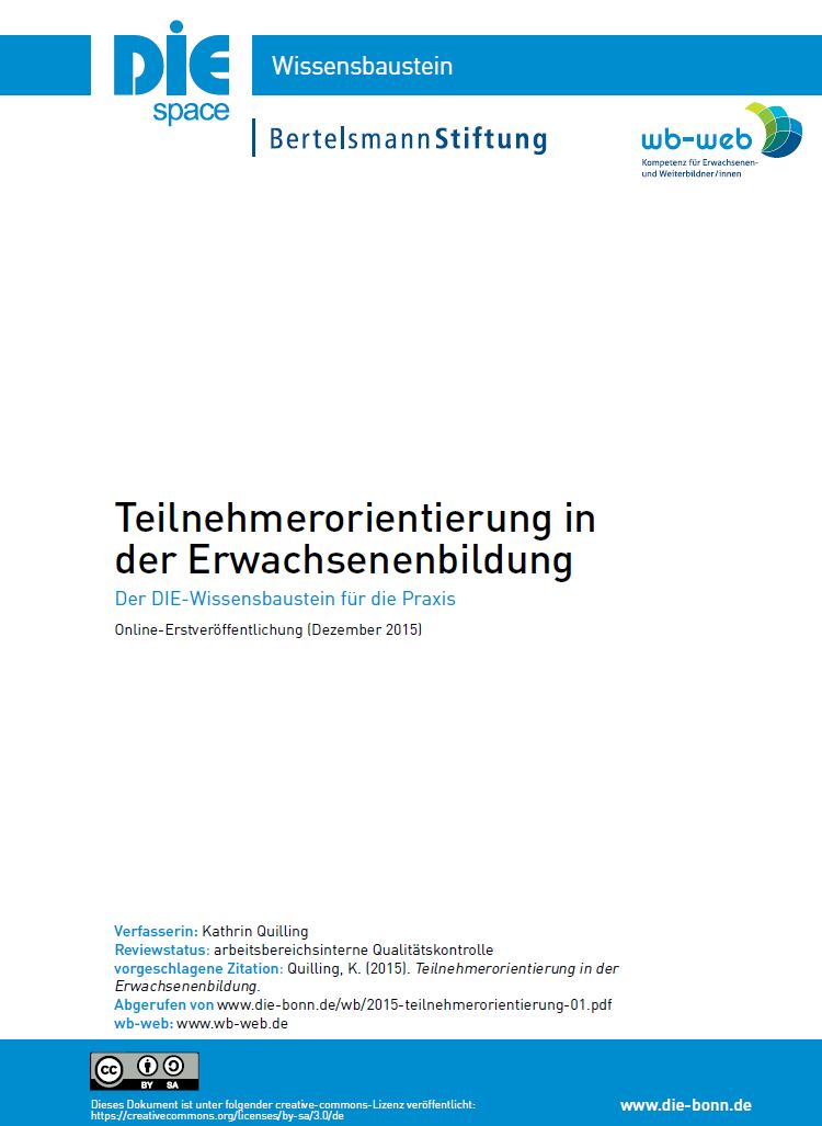 Zum Download des Wissensbausteins Teilnehmerorientierung