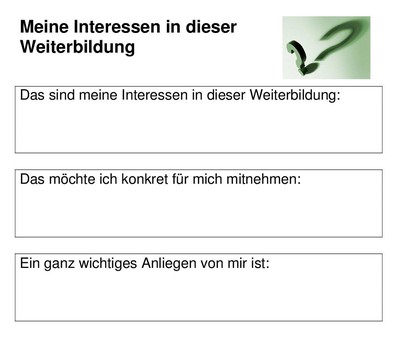 Arbeitsblatt Mein Lerninteresse