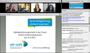 Das Bild zeigt einen Screenshot der Online-Podiumsdiskussion