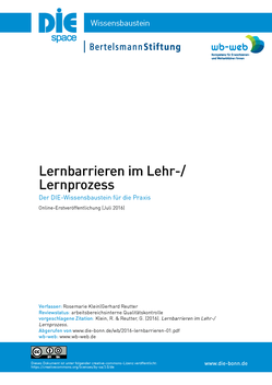 Titelblatt des pdf zu Lernbarrieren